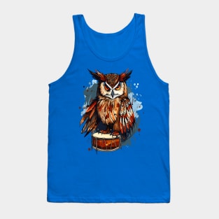 Owl And Drum Tank Top